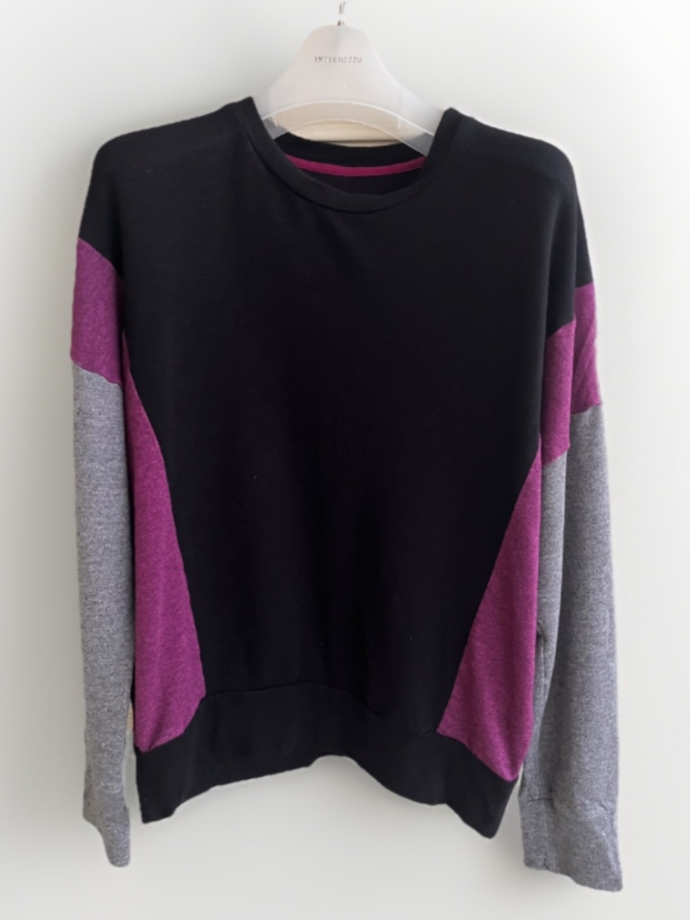 SUNDRY Colorblock Crewneck Dolman Sweatshirt Size 1 S Made in USA Pullover